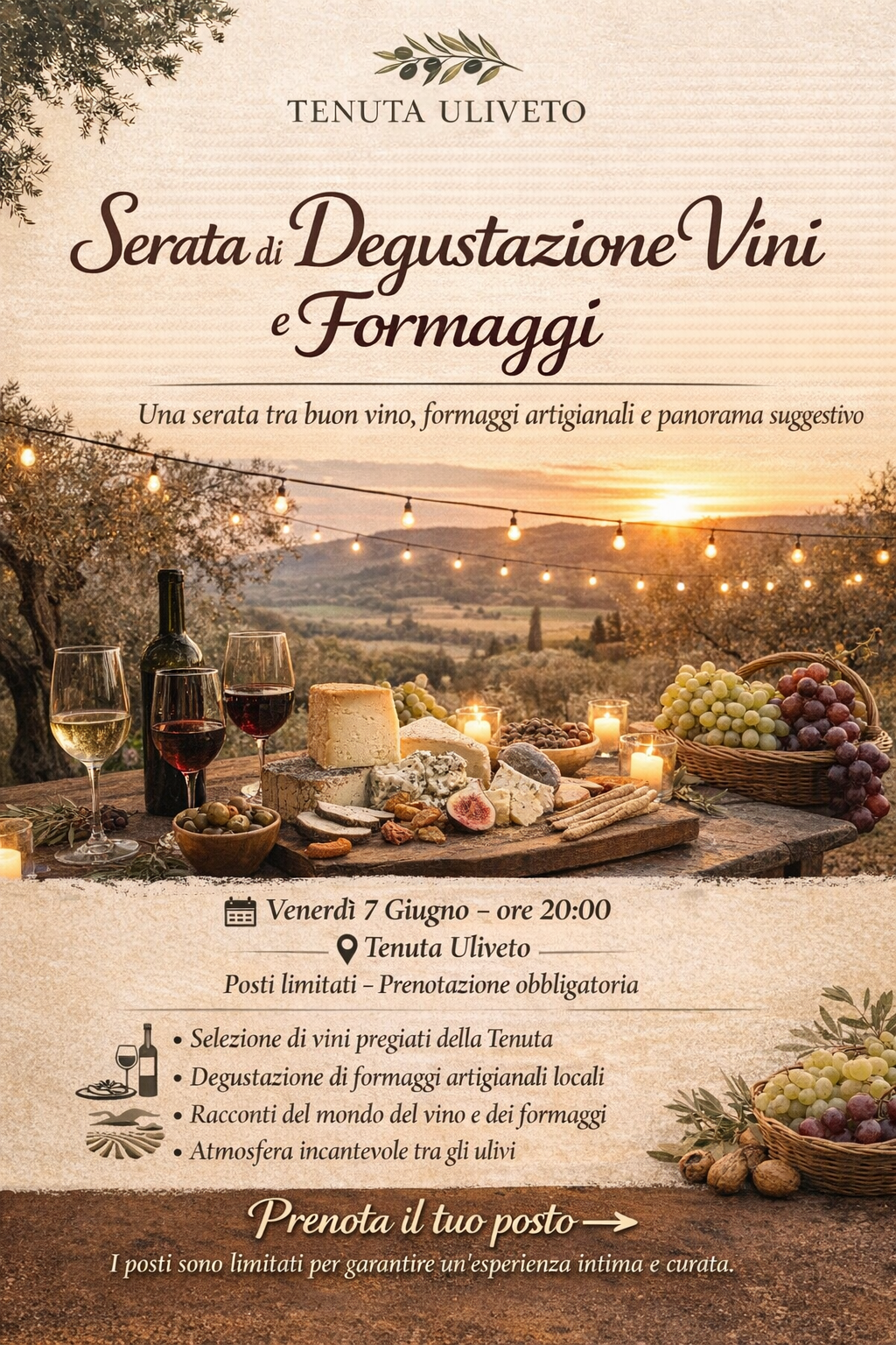 Serata di Degustazione Vini e Formaggi