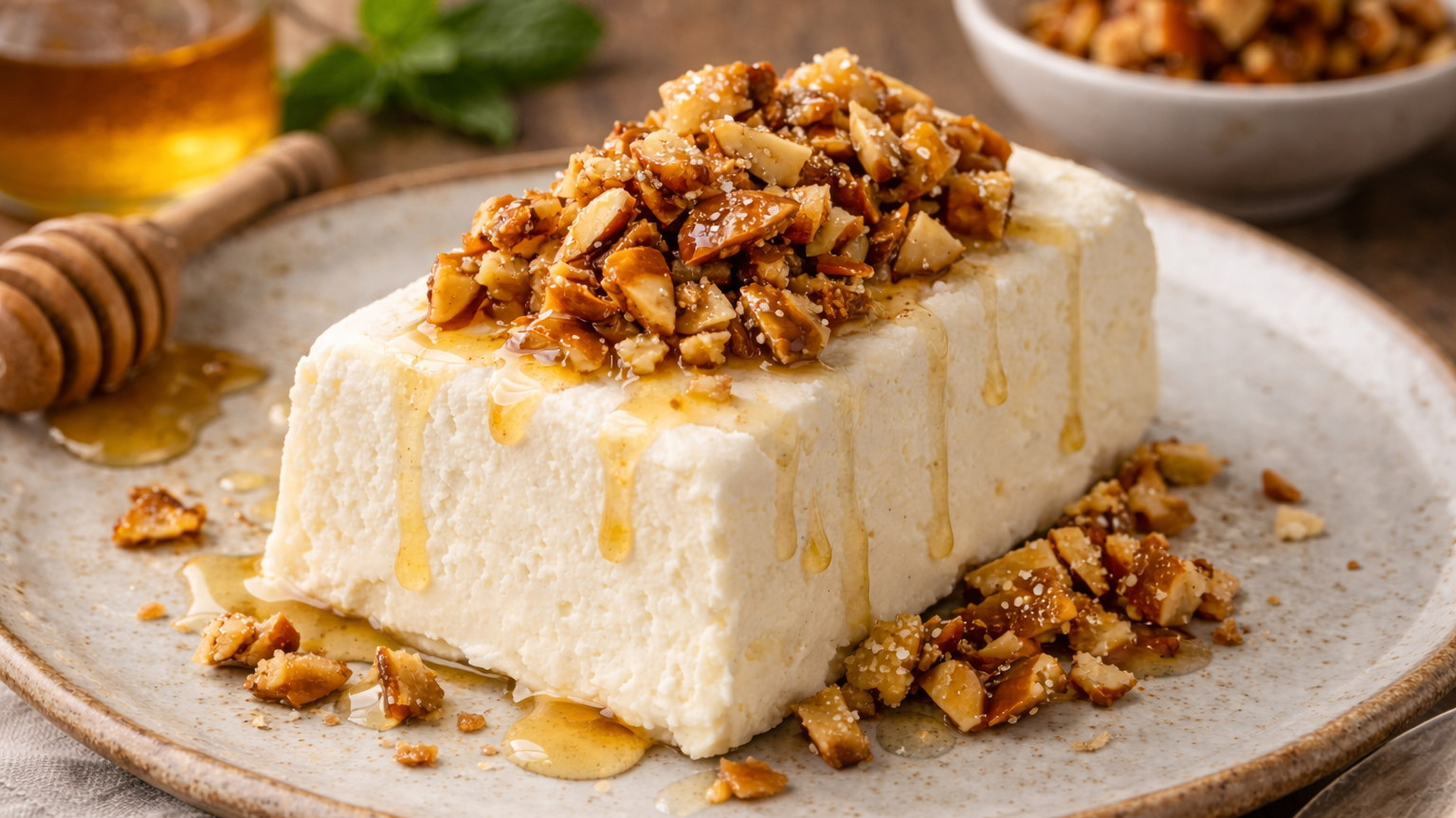 Semifreddo al miele con croccante di mandorle